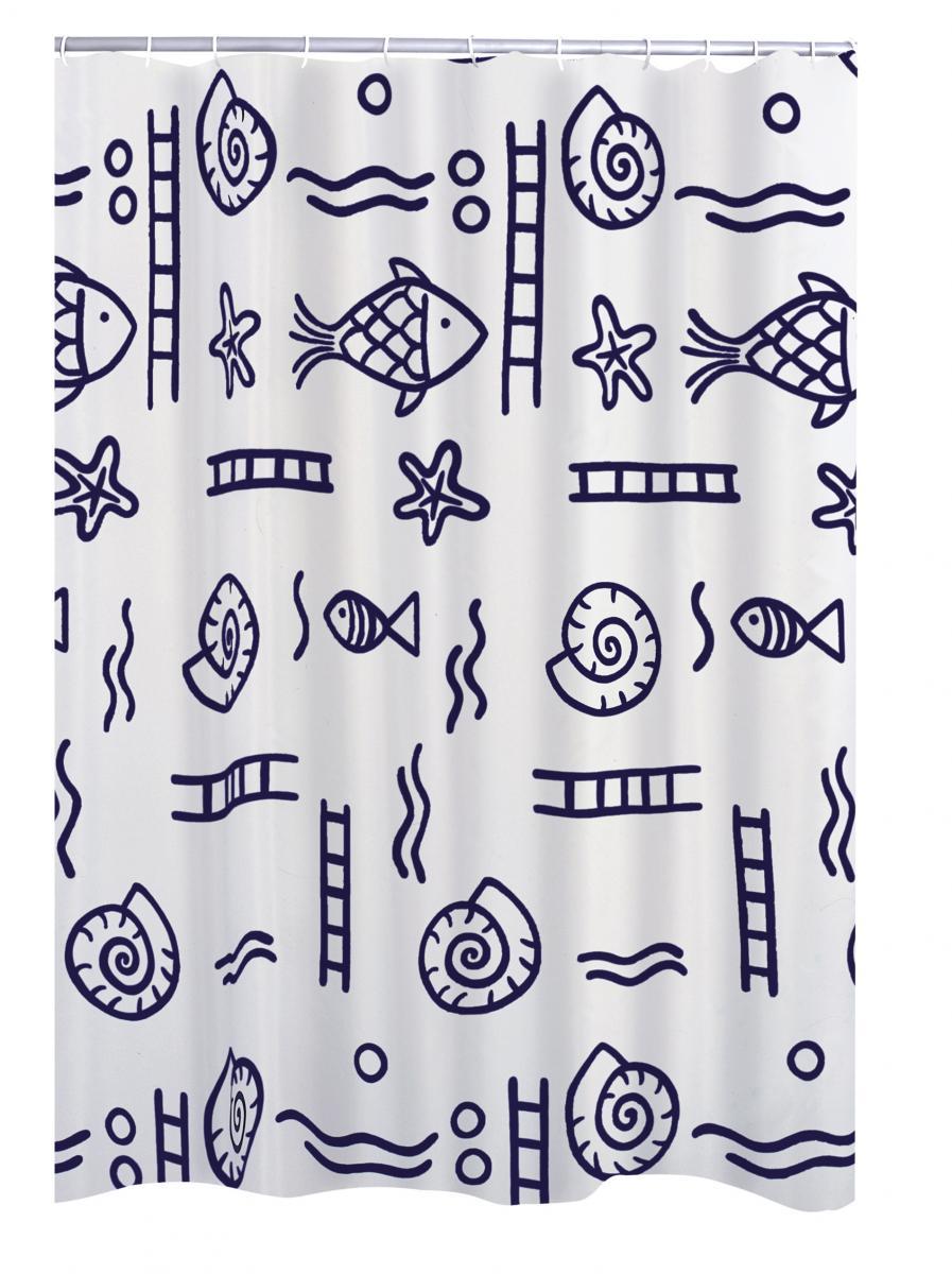 Ridder Duschvorhang Textil 240×180 cm Neptun blau