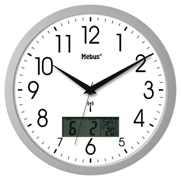 Mebus Wanduhr silber B/H/L/D: ca. 4,5x30x30x30 cm Mebus Wanduhr silber B/H/L/D: ca. 4,5x30x30x30 cm
