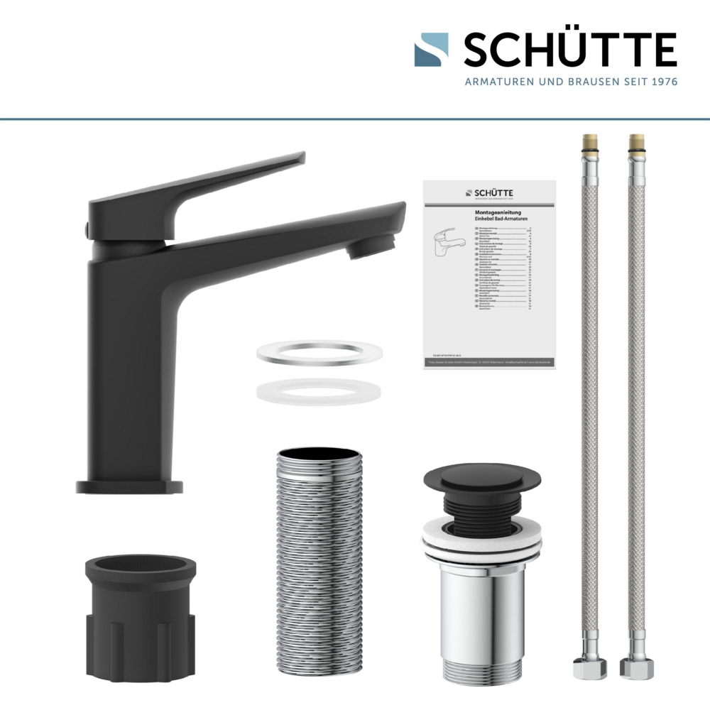 Schütte RAVEN Waschtischarmatur, Schwarz matt