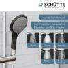 Schütte Handbrause BROADWAY, Duschkopf mit 5 Strahlarten in Chrom/Schwarz