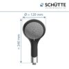 Schütte Handbrause BROADWAY, Duschkopf mit 5 Strahlarten in Chrom/Schwarz