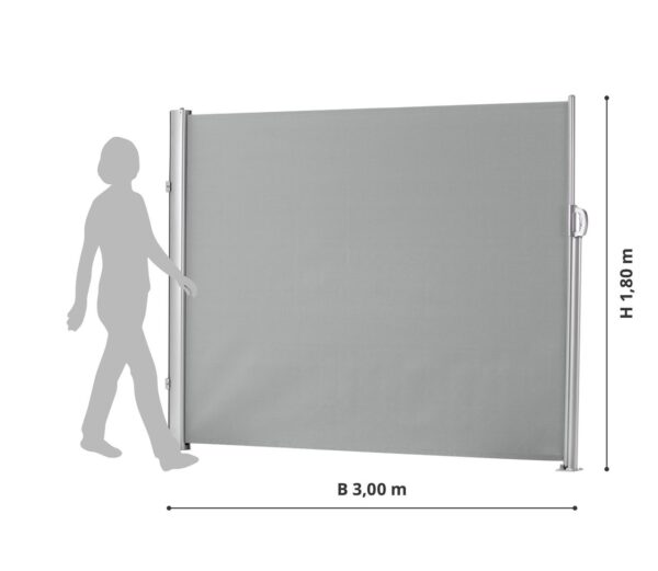 4009266874079-6 LECO Seitenmarkise 1, 8x3 m lichtgrau