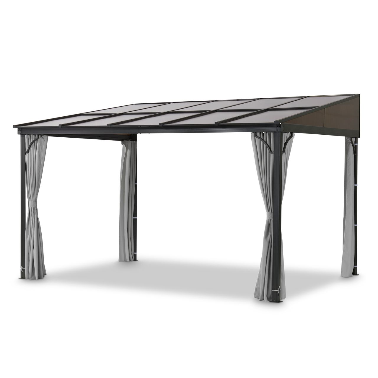 LECO Terrassenüberdachung Melanie mit Seitenteilen – ca. 400 x 300 x 266 cm, Anthrazit