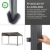 4009266876226-5 LECO Terrassenüberdachung Melanie mit Seitenteilen – ca. 400 x 300 x 266 cm, Anthrazit