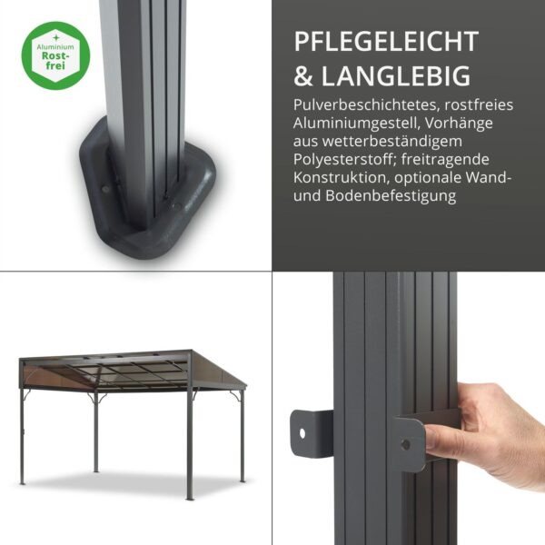 4009266876226-5 LECO Terrassenüberdachung Melanie mit Seitenteilen – ca. 400 x 300 x 266 cm, Anthrazit
