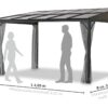 4009266876226-6 LECO Terrassenüberdachung Melanie mit Seitenteilen – ca. 400 x 300 x 266 cm, Anthrazit