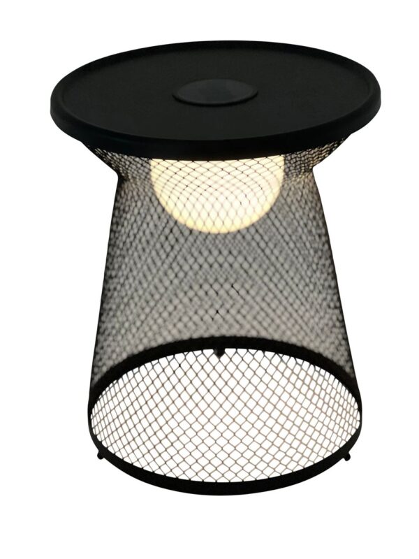 4009266892080-1 LECO LECO Solarlampe / Solartisch LUNA ca. Ø 36 x H 43 cm schwarz