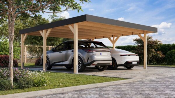 Karibu Doppelcarport Leimholz 1