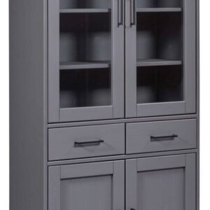 Vitrine Forenzo grau lackiert Holz B/H/L: ca. 38,4x190x90 cm