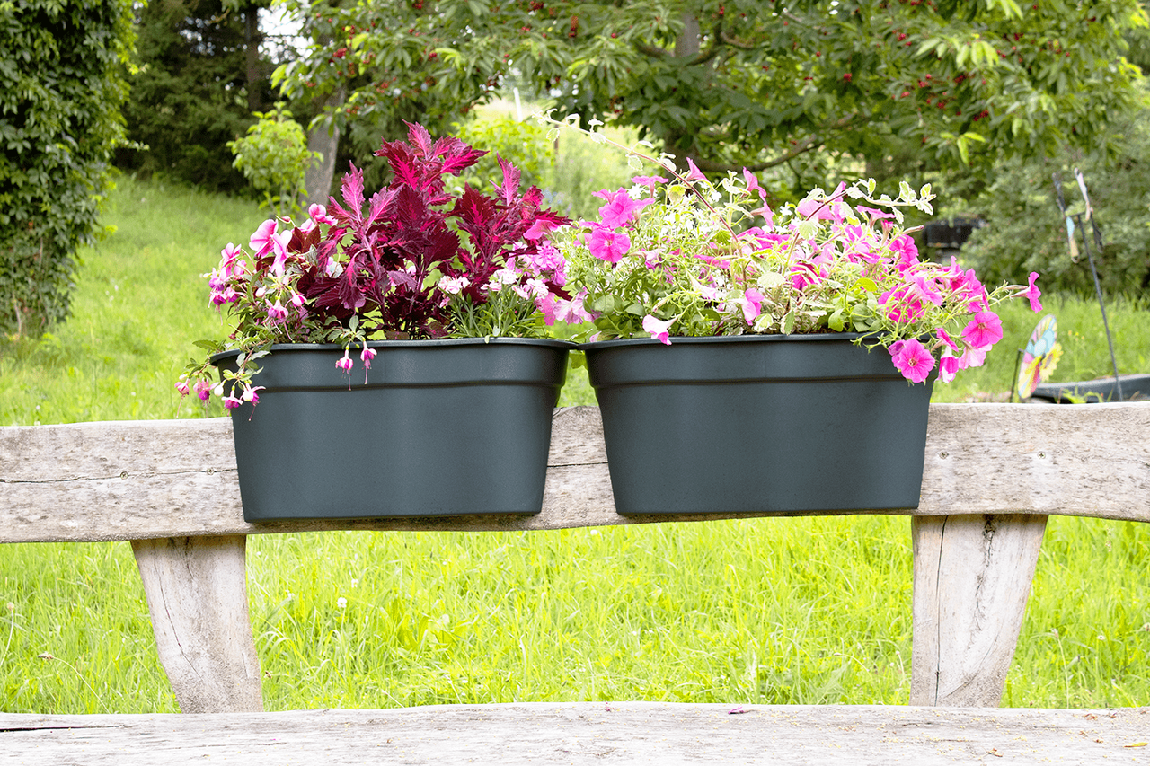 KHW KHW Geländerblumentopf Flowerclip XL, 2er Set, anthrazit