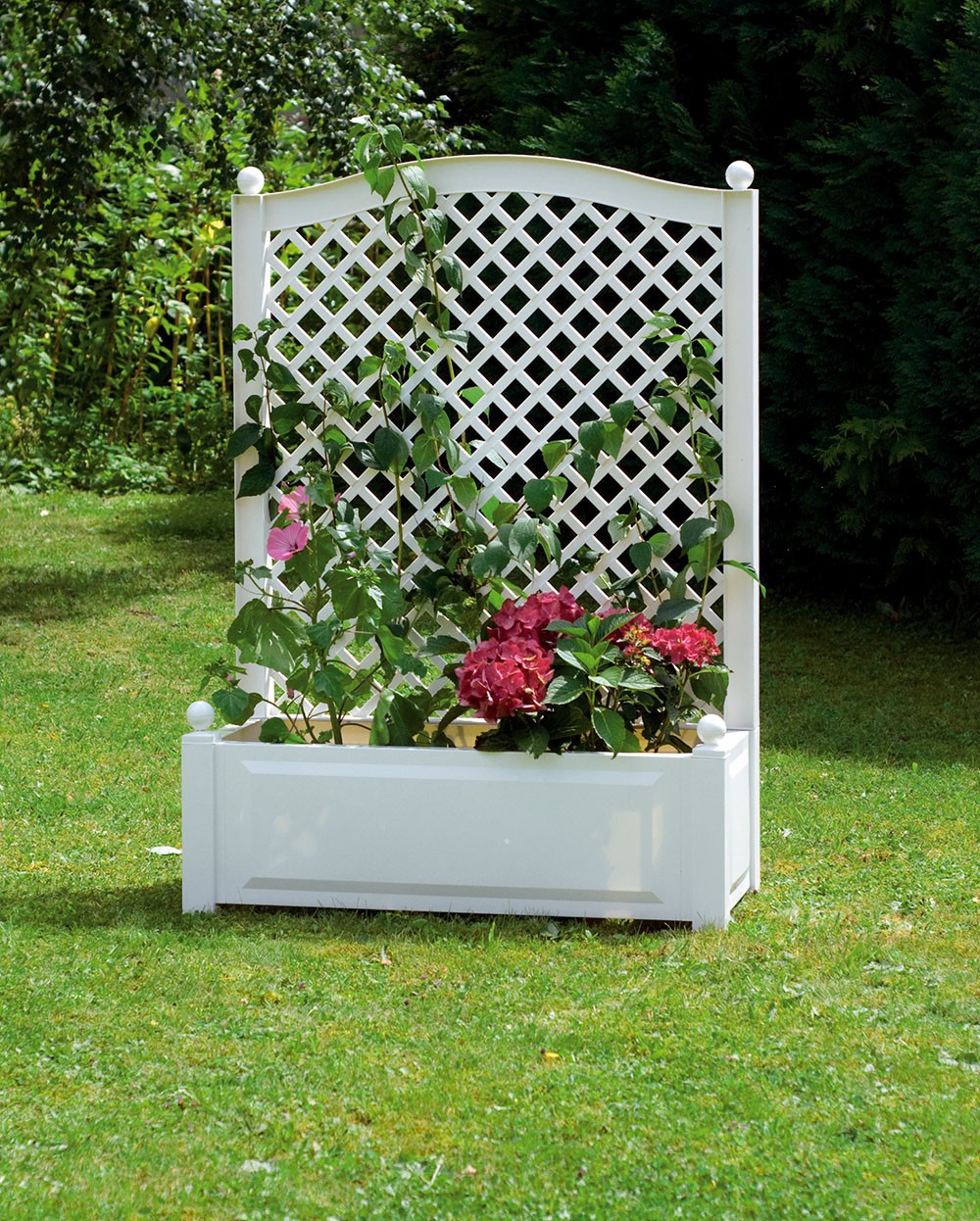 KHW KHW Pflanzkasten 100 cm mit Spalier, weiß