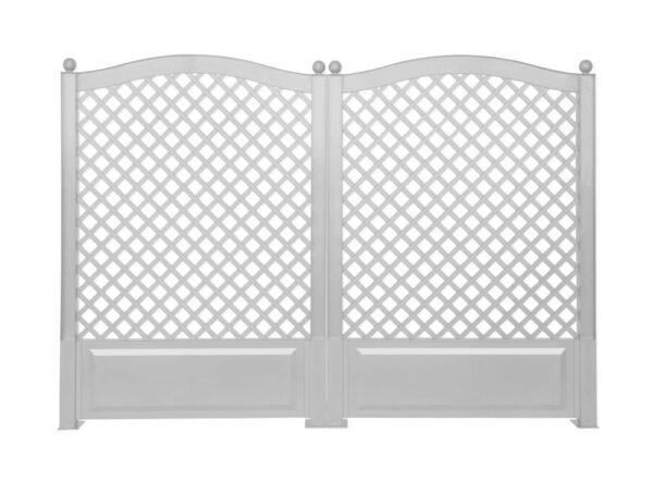 KHW KHW Spalier 100 cm mit Erdspießen + Dekokugeln, 2er Set, weiß