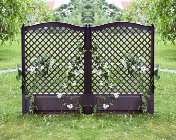4013351377253-1 KHW Spalier 100 cm mit zwei Erdspießen 2er Set, anthrazit