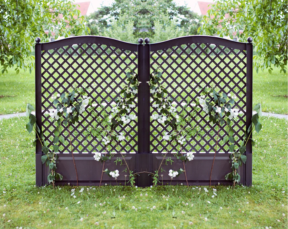 KHW Spalier 100 cm mit zwei Erdspießen 2er Set, anthrazit