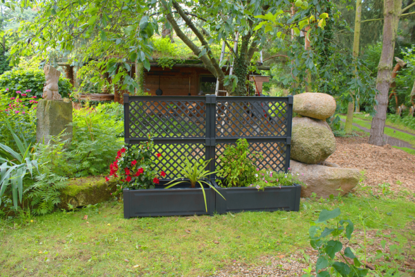 KHW KHW Pflanzkasten groß mit Spalier (2 – tlg.) 100 cm, anthrazit – 2er Set