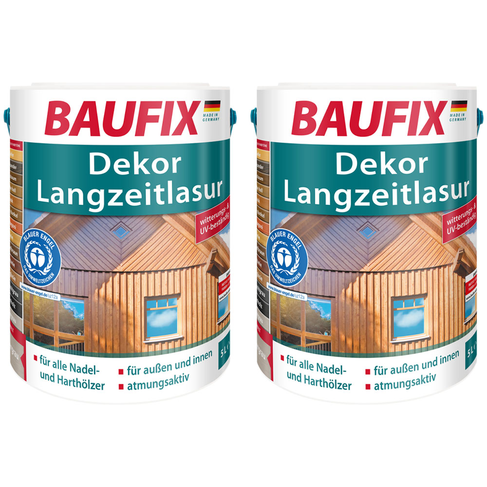 Baufix Dekor – Langzeitlasur eiche hell 5L 2er Set