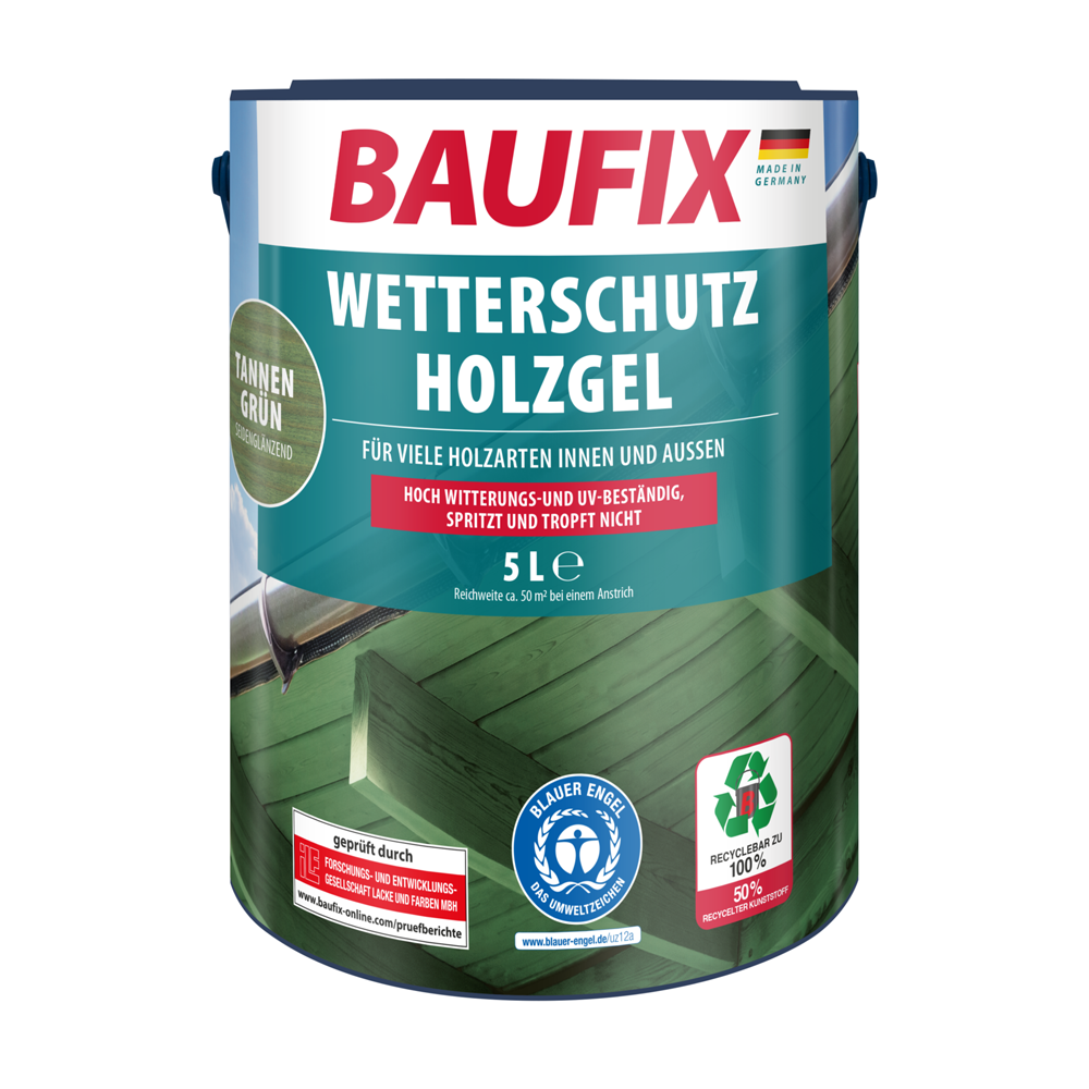 Baufix Wetterschutz – Holzgel Tannengrün 2er – Set