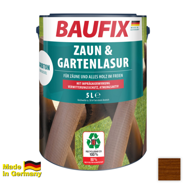 Baufix Zaun – und Gartenlasur, kastanie – 2er – Set