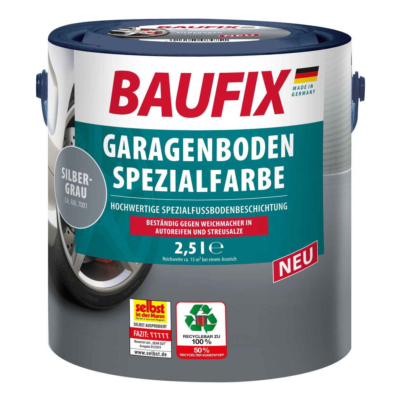 Baufix professional Garagenboden Spezialfarbe silbergrau 5l – 2er Set