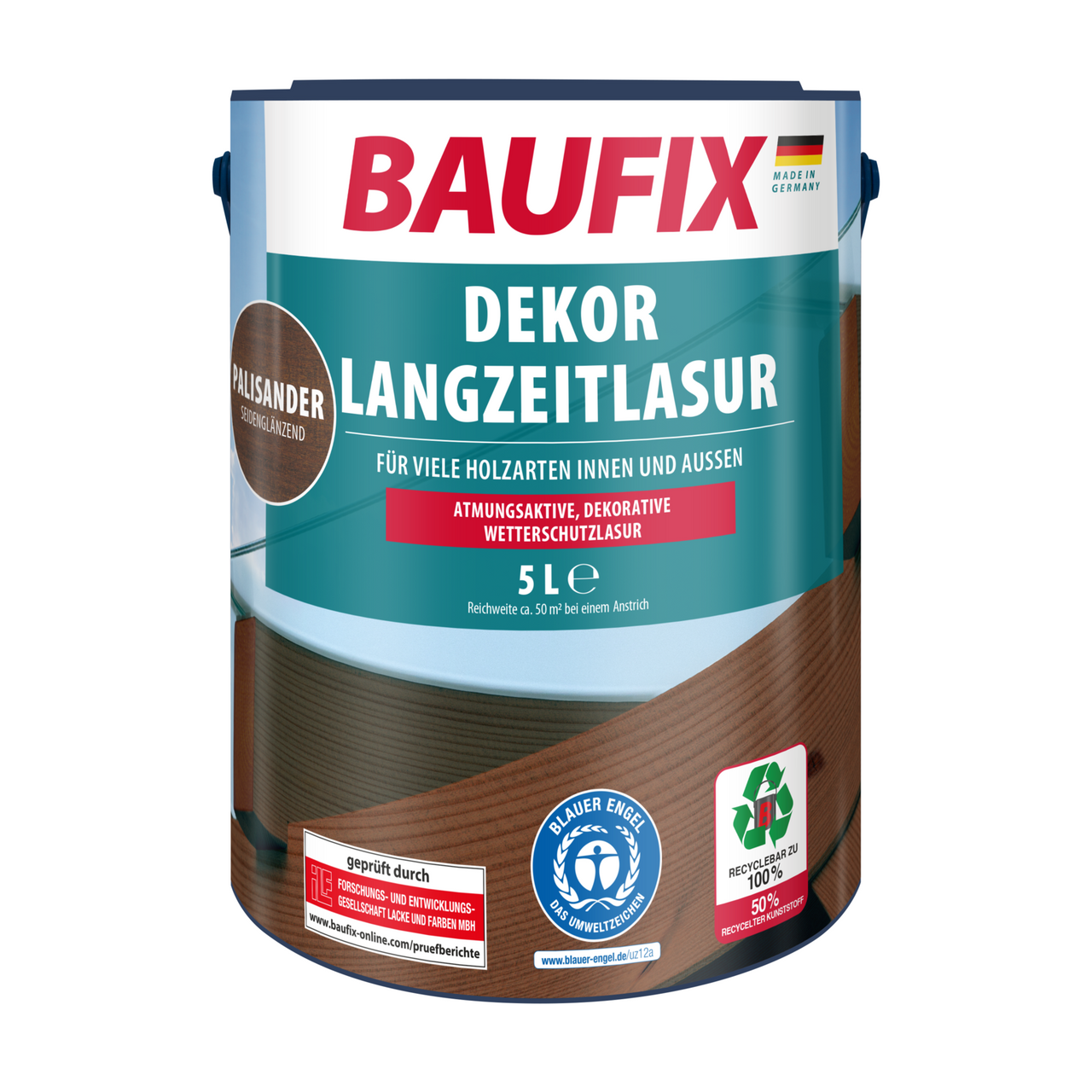 Baufix Dekor – Langzeitlasur palisander 5L 2er Set