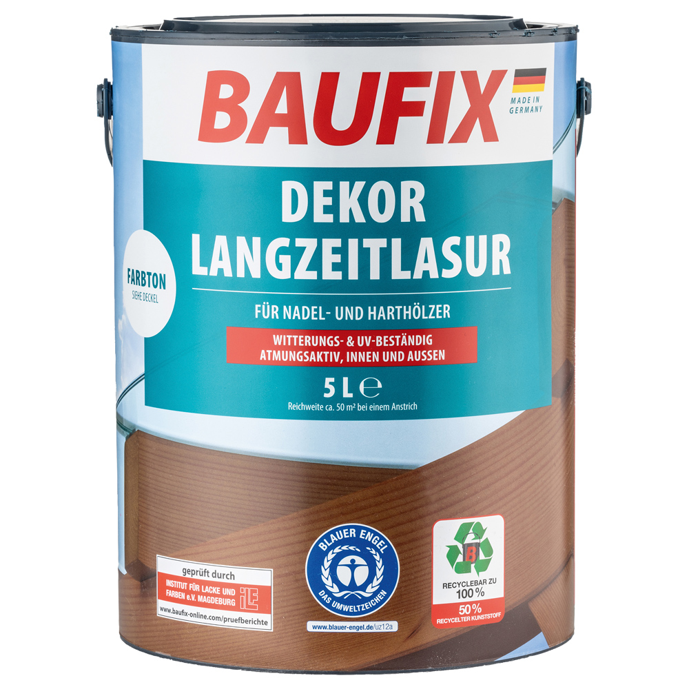 Baufix Dekor – Langzeitlasur, Nussbaum – 2er Set