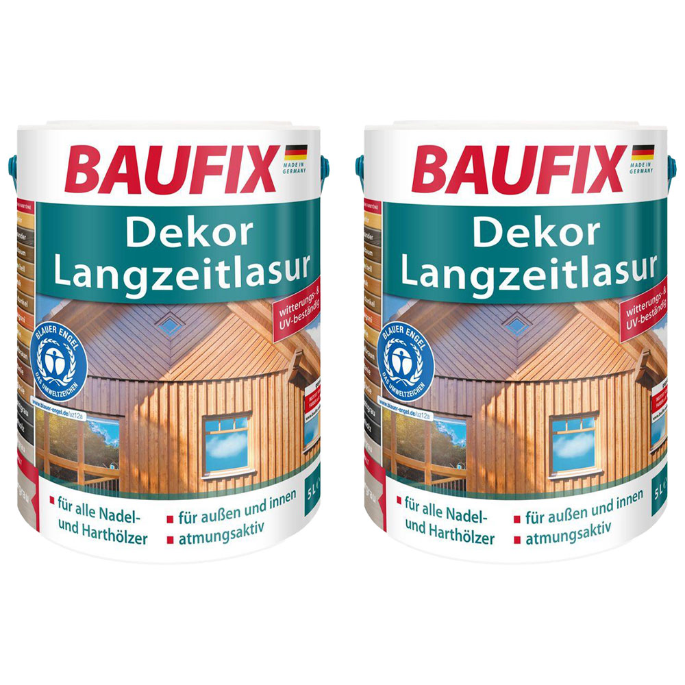 Baufix Dekor – Langzeitlasur teak 5L 2er Set