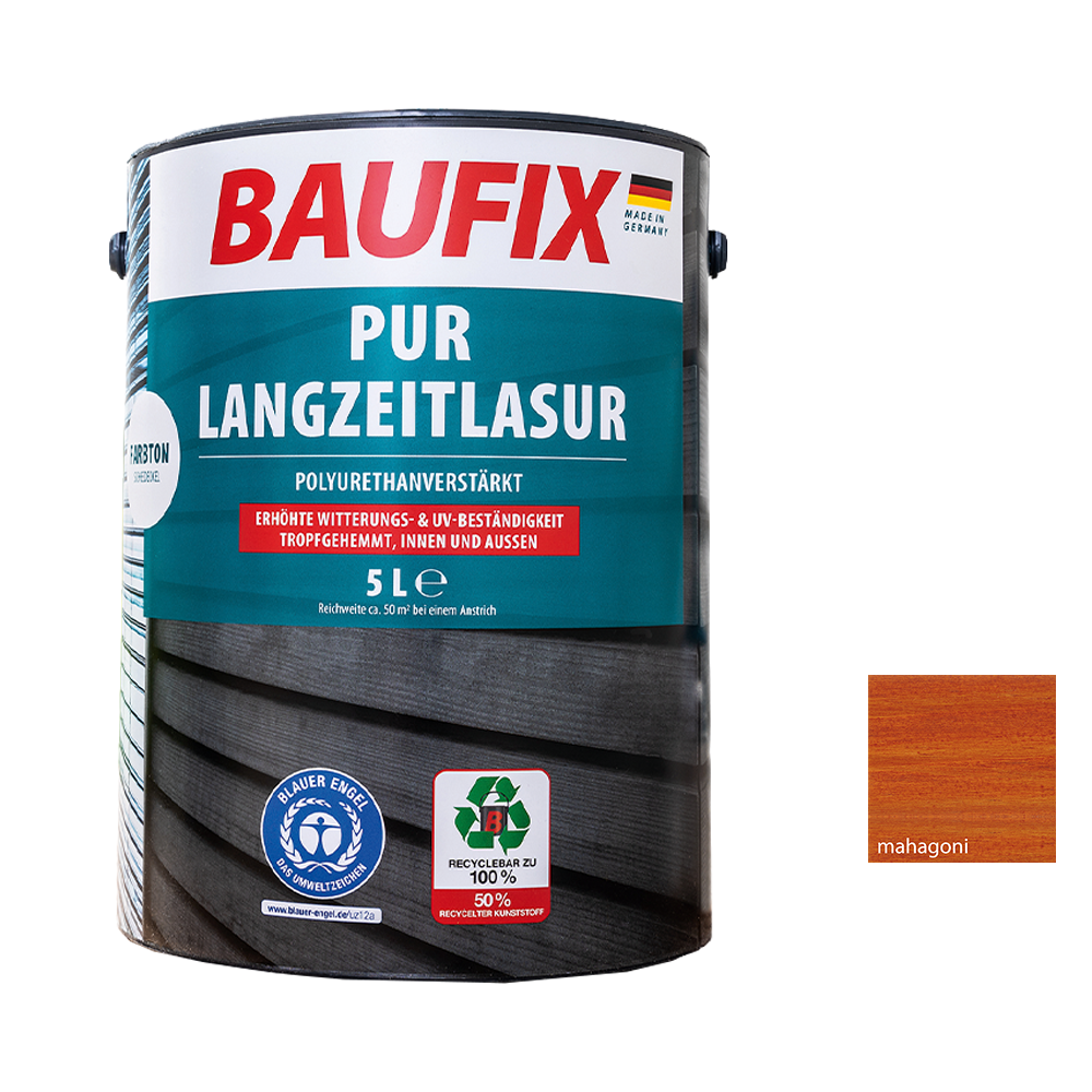 Baufix BAUFIX PUR Langzeitlasur, ca. 5 Liter, 2er – Set