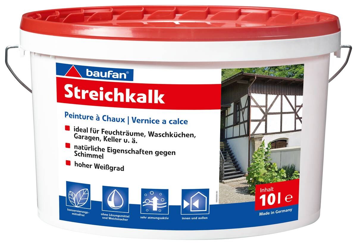 Baufan Streichkalk weiß ca. 10 l
