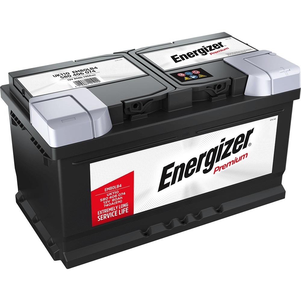 Energizer Premium 580406074I172 Batterie, EM80 – LB4, 12 V 80 Ah 740 A