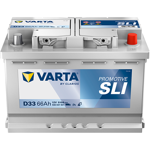 BVD VARTA Promotive SLI D33 Batterie 566047051K182, D33, 12 V, 66 Ah, 510 A