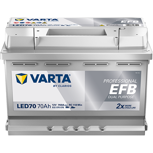 BVD VARTA Professional EFB LED70 Batterie 932070076K312, LED70, 12 V, 70 Ah, 760 A