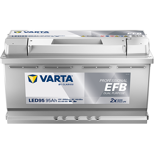 BVD VARTA Professional EFB LED95 Batterie 932095085K312, LED95, 12 V, 95 Ah, 850 A