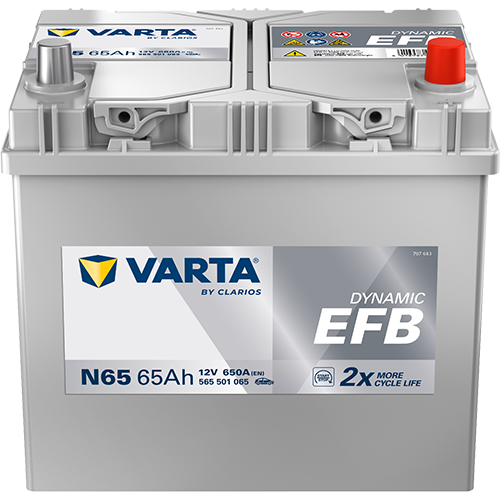 BVD VARTA Dynamic EFB N65 Batterie 565501065K262, N65, 12 V, 65 Ah, 650 A