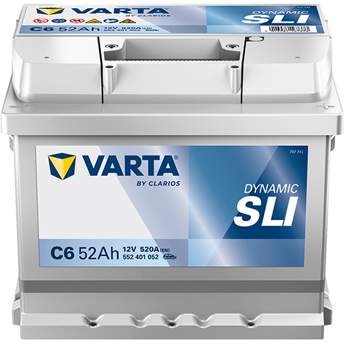 BVD VARTA Dynamic SLI C6 Batterie 552401052K262, C6, 12 V, 52 Ah, 520 A