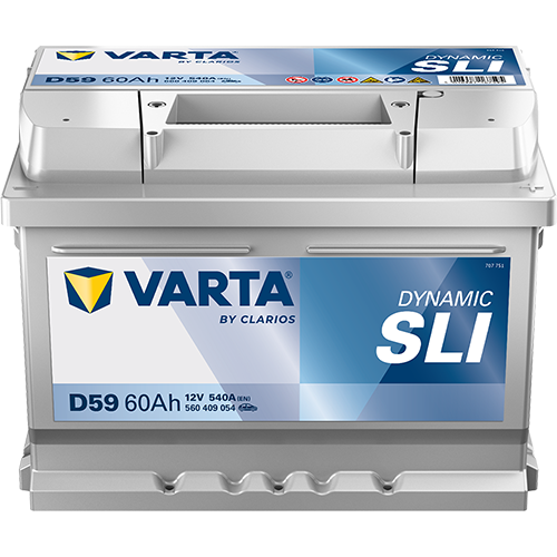 BVD VARTA Dynamic SLI D95 Batterie 560409054K262, D59, 12 V, 60 Ah, 540 A
