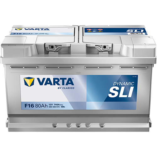 BVD VARTA Dynamic SLI F16 Batterie 580400074K262, F16, 12 V, 80 Ah, 740 A