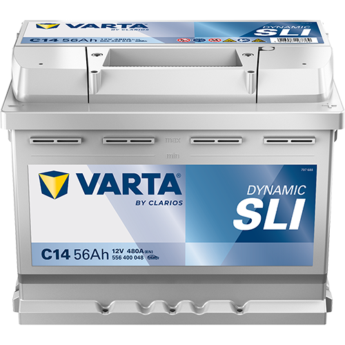 BVD VARTA Dynamic SLI C14 Batterie 556400048K262, C14, 12 V, 56 Ah, 480 A