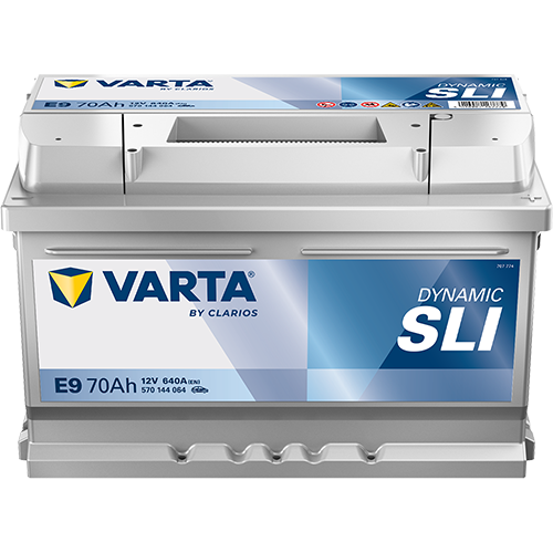 BVD VARTA Dynamic SLI E9 Batterie 570144064K262, E9, 12 V, 70 Ah, 640 A