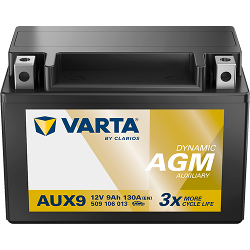 BVD VARTA Dynamic AUX9 Batterie 509106013K262, AUX9, 12 V, 9Ah, 130 A