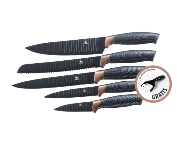 King Messerset Carbon Design 5 Messer im Set inkl. gratis Schäler