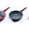 4019256018222-3 King Click – Grip Bratpfanne Aluguss mit Keramikbeschichtung Ø24cm mit Glasdeckel