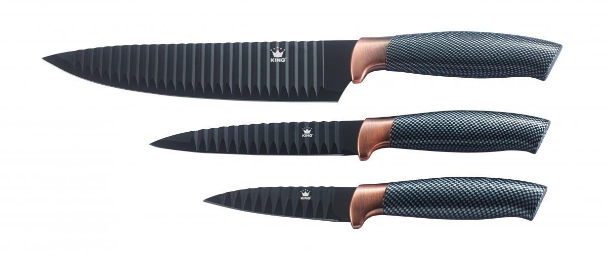 King Messerset Carbon Design 3 Messer im Geschenkkarton