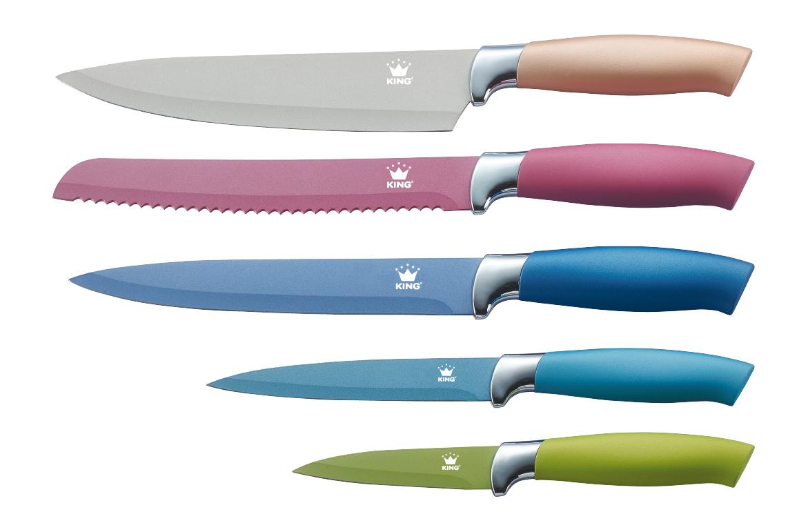 King Messerset Metallic Design 5 Messer im Geschenkkarton