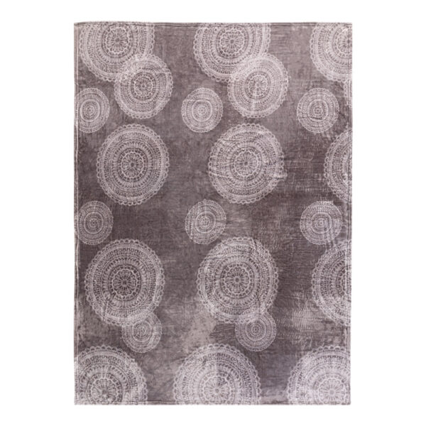 4022378182641-1 DREAMTEX Kaschmirtouch – Decke, ca. 150 x 200 cm – Ornamentkreise Granit