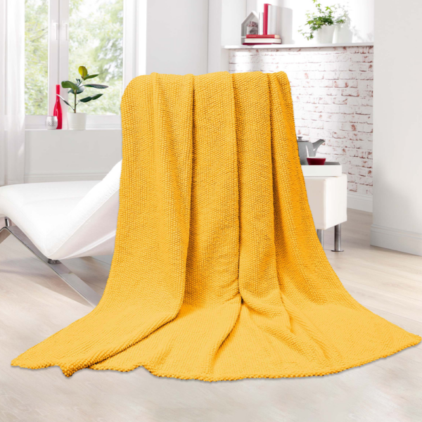 BELLA CASA Kuscheldecke Jacquard "Popcorn Bubble" – ca. 130 x 170 cm