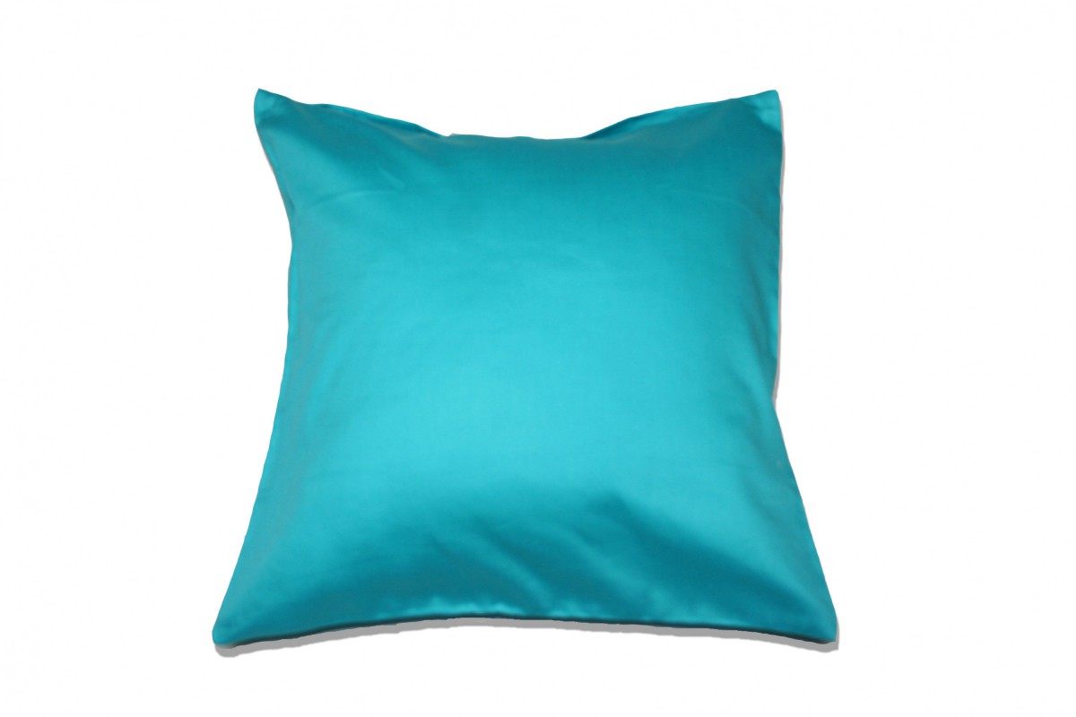 Kinzler Baumwoll – Satin Kissenhülle Uni 2x 40/40 cm, farbe aqua