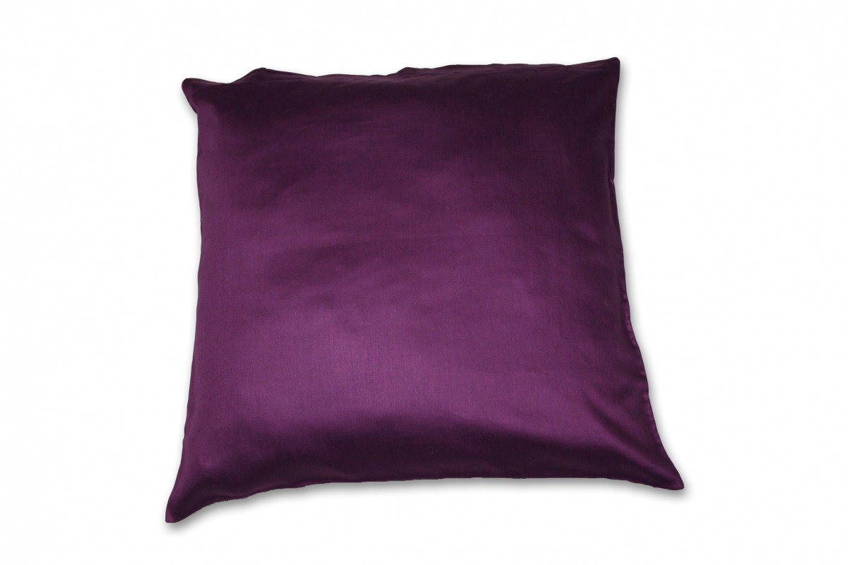 Kinzler Baumwoll – Satin Kissenhülle Uni 2x 40/40 cm, farbe pflaume