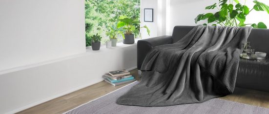 Kinzler Mikrofaser Wohndecke Flanell + Sherpa