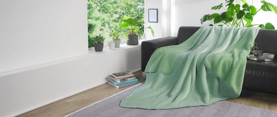 Kinzler Mikrofaser Wohndecke Flanell + Sherpa