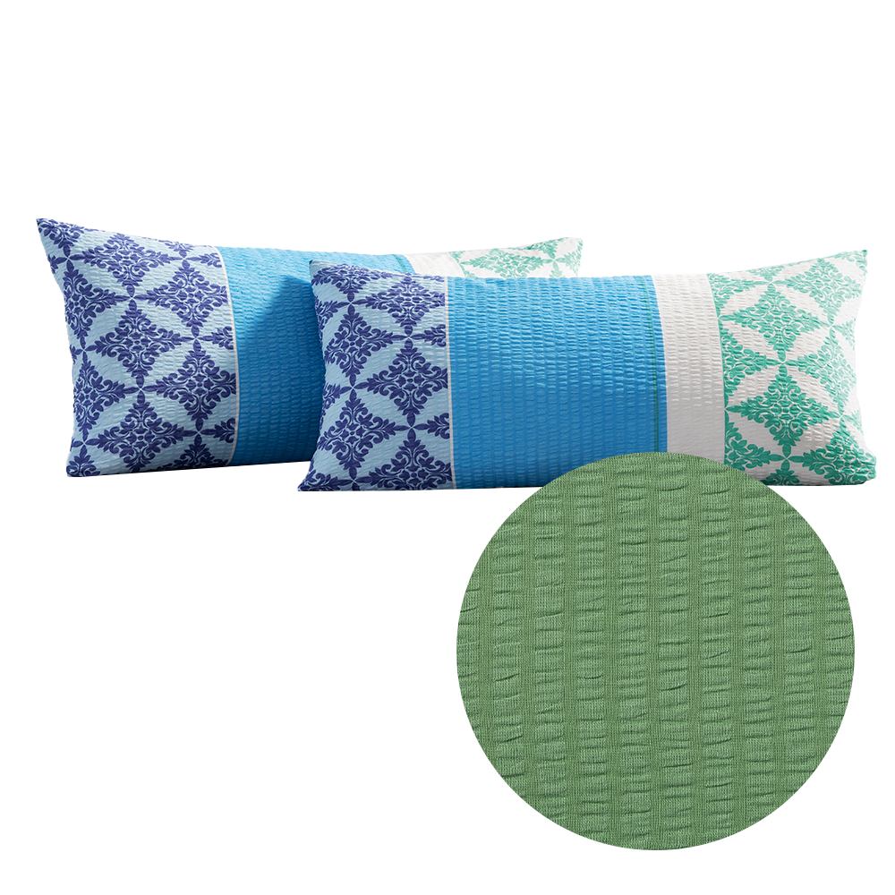 DREAMTEX Seersucker – Kissenbezüge, 2er – Set, je ca. 40 x 80 cm
